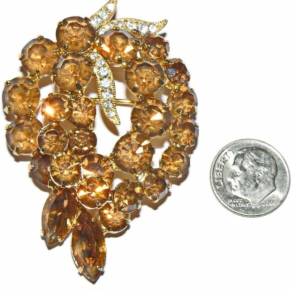 Eisenberg Ice Large Rhinestone Brooch - Picture 1 of 5